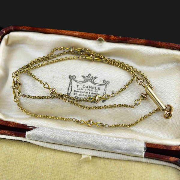 Antique Rolled Gold Fancy Link Chain Necklace - Boylerpf