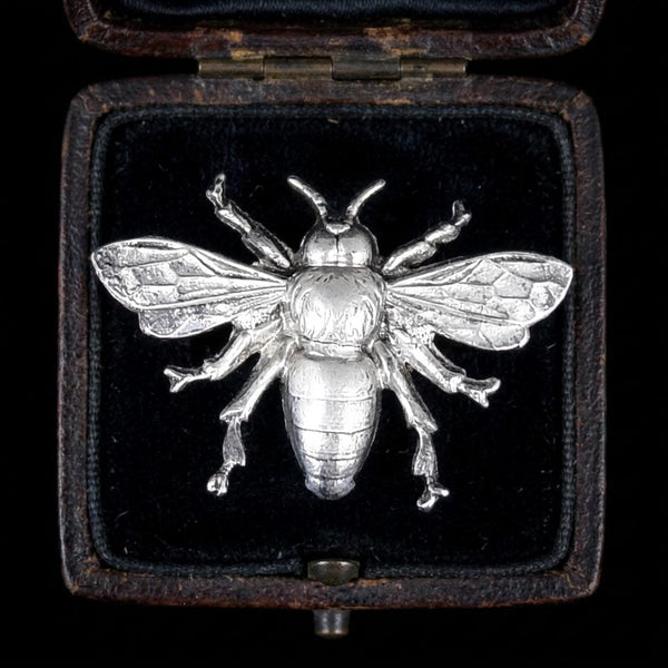 Vintage Flying Bee Sterling Silver Brooch