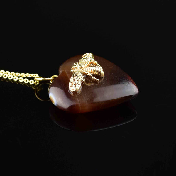 FINGERINSPIRE Necklace Pendant Natural Agate Beaded Heart Charm Pendant Gold Plated Wire Wrapped Pendants Agate Pendants for Necklaces Earrings
