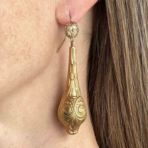 Vintage Art Nouveau Style Serpentine Chandelier Earrings - Boylerpf