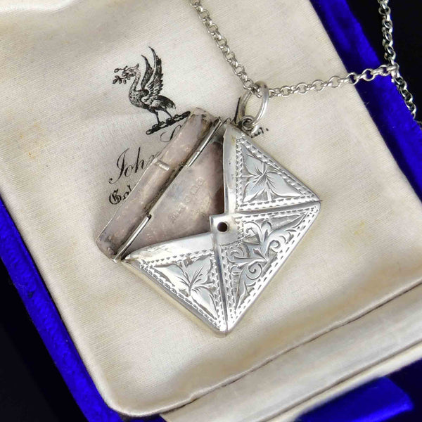 Edwardian Sterling Silver Adie & Lovekin Stamp Holder Necklace - Boylerpf