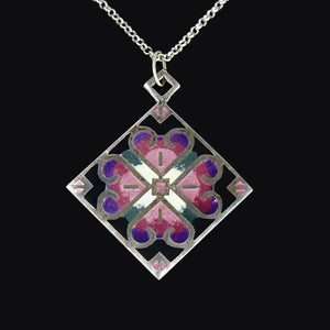 Vintage John Heart Edinburgh Silver Enamel Heart Pendant - Boylerpf