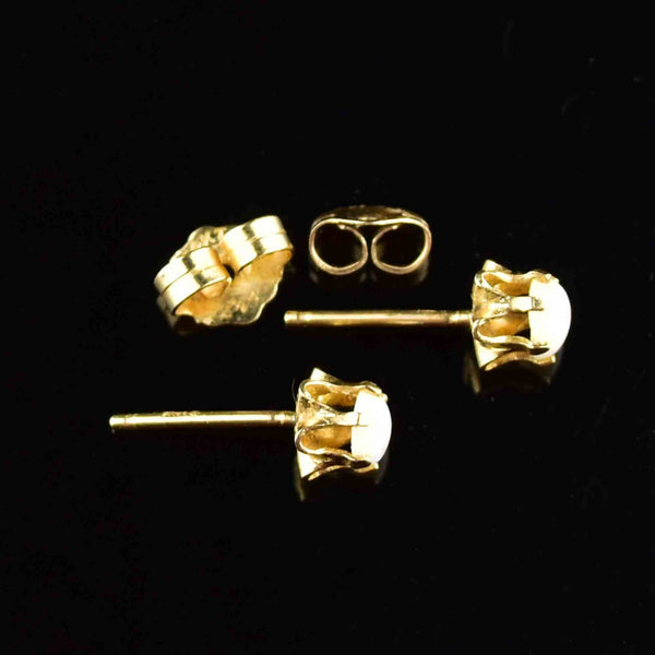 Vintage 14K Gold Buttercup Opal Stud Earrings - Boylerpf