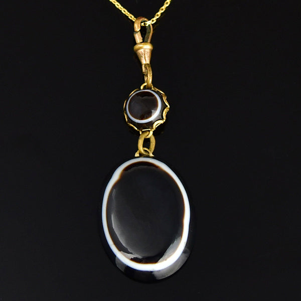 Antique Victorian Banded Bullseye Agate Pendant Fob - Boylerpf