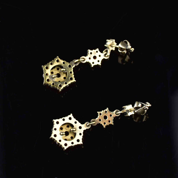 Vintage Garnet Cluster Drop Earrings - Boylerpf