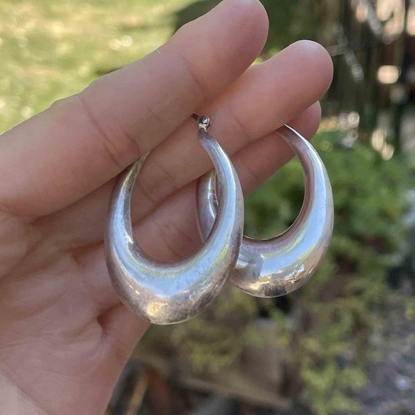 Sterling Silver Extra Large Hoop Earrings - Boylerpf