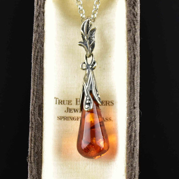 Vintage Silver Baltic Amber Pendant Necklace – Boylerpf