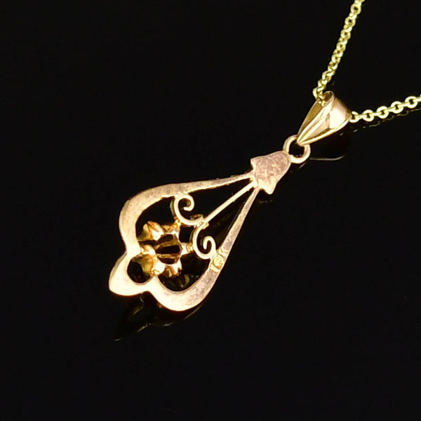 ON HOLD Antique Diamond Buttercup Necklace in 10K Gold - Boylerpf