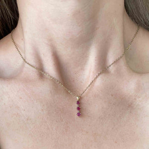 10K Gold Diamond Ruby Journey Pendant Necklace - Boylerpf