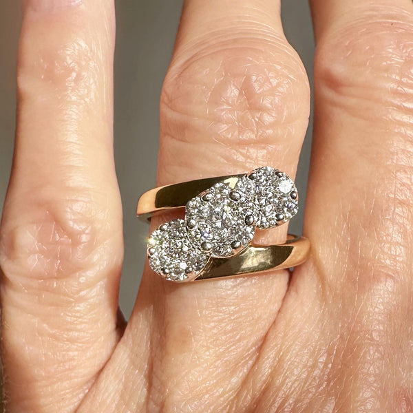 Exceptional 1 CTW Diamond Cluster Cocktail Ring in Gold