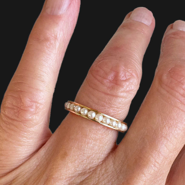 Vintage 14K Gold Full Eternity Ring Band - Boylerpf