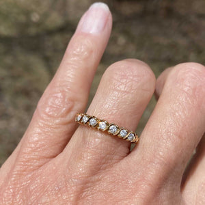 14K Gold Seven Stone Diamond Half Eternity Ring Band - Boylerpf