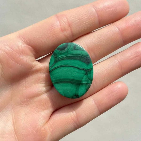 Antique Large Oval Natural Malachite Brooch - Boylerpf
