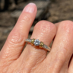 Estate 18K Gold Solitaire Diamond Engagement Ring - Boylerpf