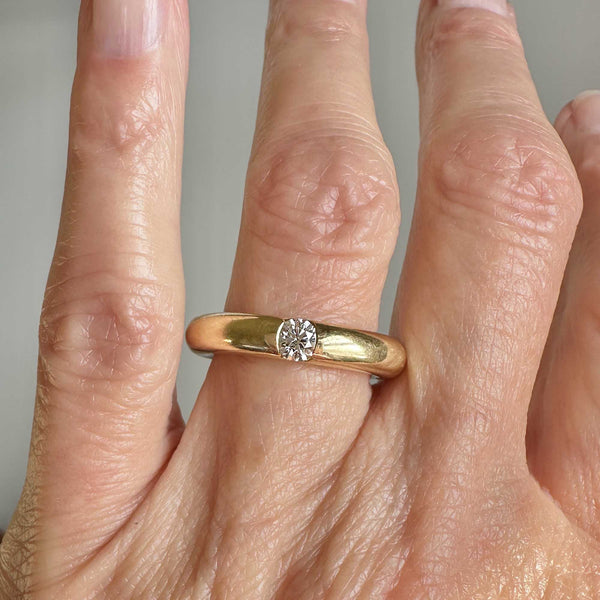 Cartier Love Wedding Band Ring With 3 Diamonds 18K Yellow Gold - GemandLoan