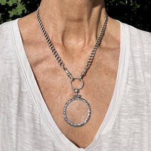 Antique Georgian Silver Quizzing Glass Pendant, Circa 1824 - Boylerpf