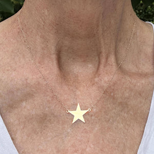 Vintage Contemporary 14K Gold Star Pendant Necklace - Boylerpf