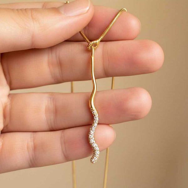 Tiffany & Co Diamond Snake Necklace 18K Gold Pendant - Boylerpf
