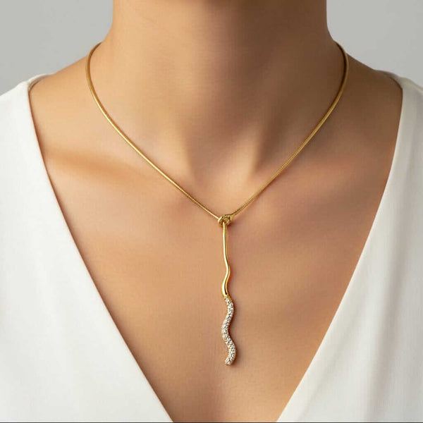 Tiffany & Co Diamond Snake Necklace 18K Gold Pendant - Boylerpf