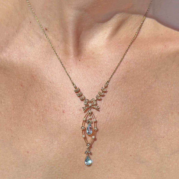 Aquamarine Jewelry | Blue Ice Gold Aquamarine Necklace