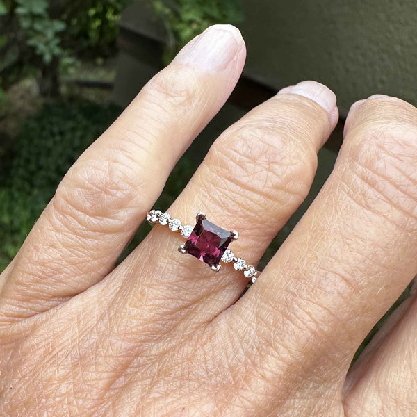 14K Rose Gold Diamond Tourmaline Rubellite Diamond Ring - Boylerpf