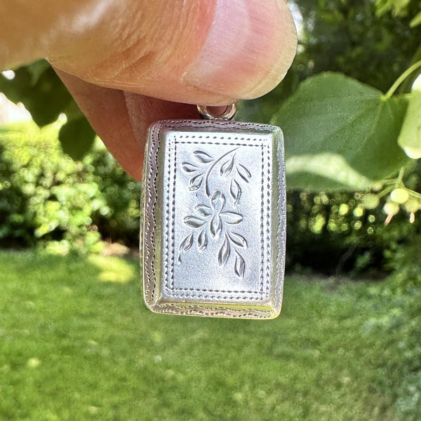 Antique Georgian Sterling Silver Vinaigrette Fob Pendant, C. 1824 - Boylerpf