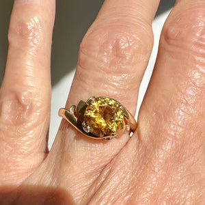 Vintage Bypass 10K Gold Citrine Solitaire Ring - Boylerpf