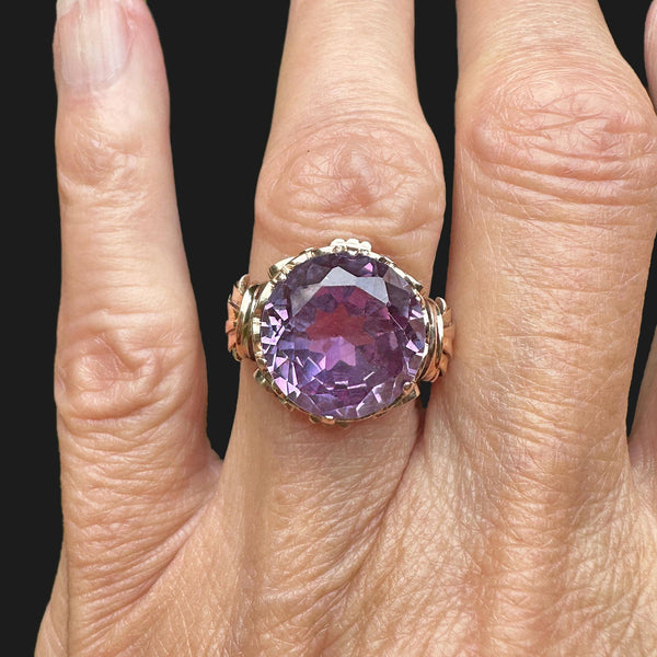 Retro 14K Gold Color Change Purple Sapphire Ring - Boylerpf