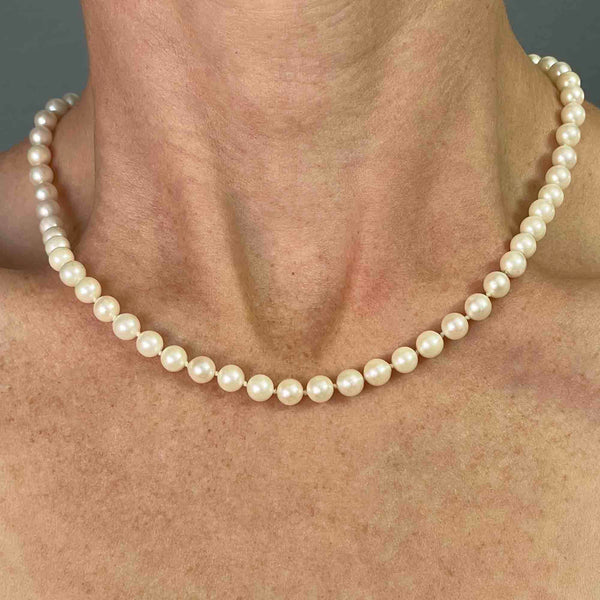 Vintage 14K Gold Cultured Pearl Strand Necklace - Boylerpf