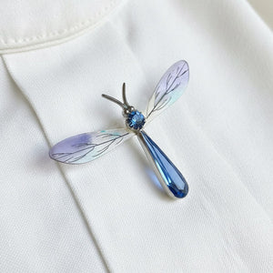 Antique Art Deco Dragonfly Brooch Sapphire Paste - Boylerpf