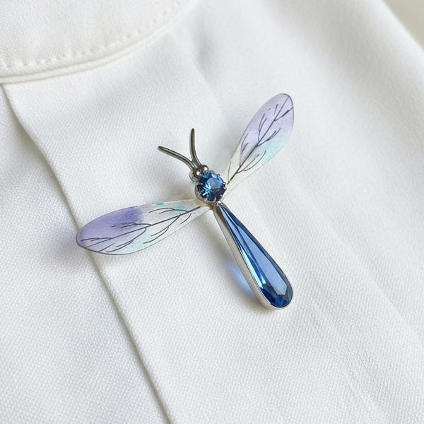 Antique Art Deco Dragonfly Brooch Sapphire Paste - Boylerpf