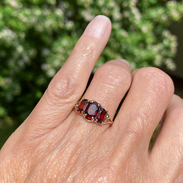 2.00 Ct Pear Cut Red Garnet Rose Gold Over On 925 Sterling Silver Thre –  atjewels.in