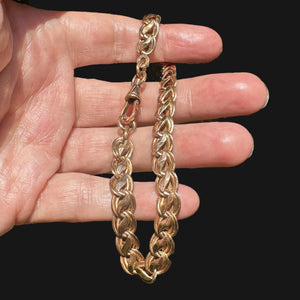 Antique French Rolled Gold Fancy Link Watch Chain Bracelet - Boylerpf