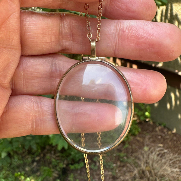 Antique Double Sided Glass Oval Georgian Locket - Boylerpf