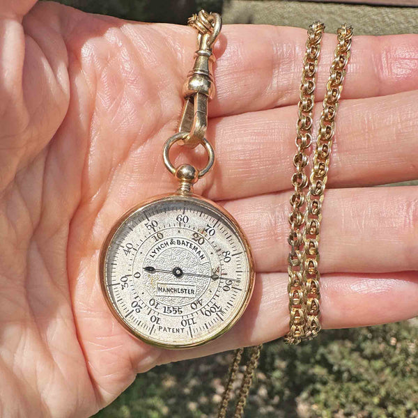 Rare 18K Gold Pocket Watch Thermometer Fob Pendant - Boylerpf