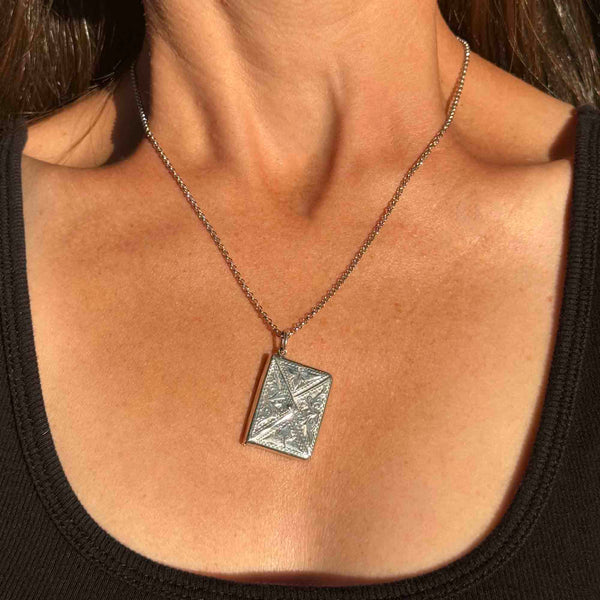 Edwardian Sterling Silver Adie & Lovekin Stamp Holder Necklace - Boylerpf