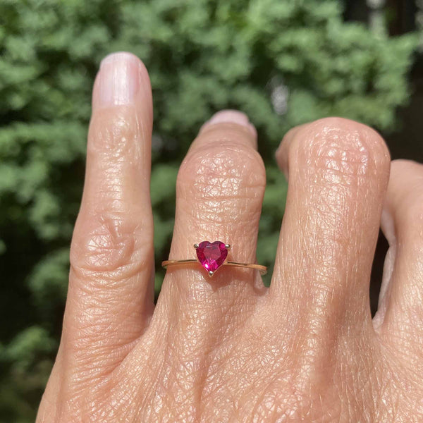 Ruby Heart Chain Ring – YI COLLECTION