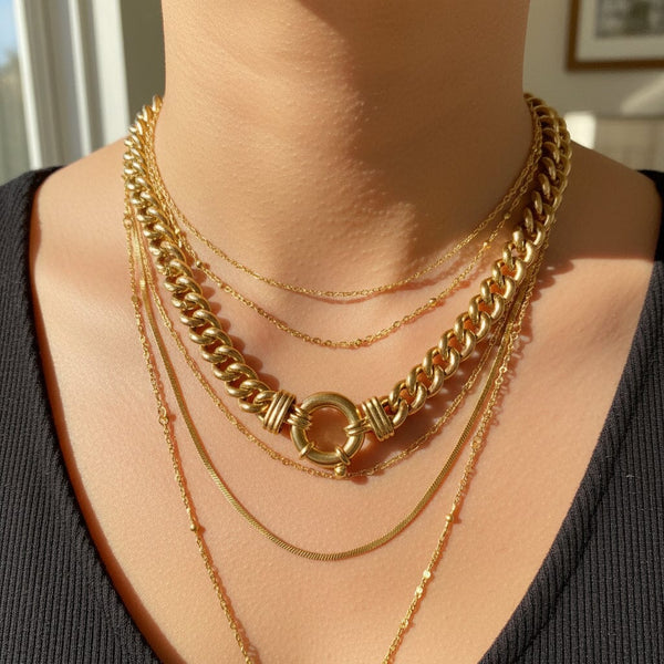 Vintage 9K Gold Curb Link Necklace English Hallmarked