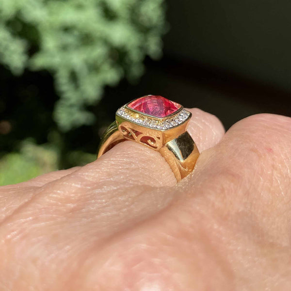 Large Fuchsia Rhinestone Ring, Oversized Hot Pink Ring, Statement Fuchsia  Pageant Ring - Etsy Canada
