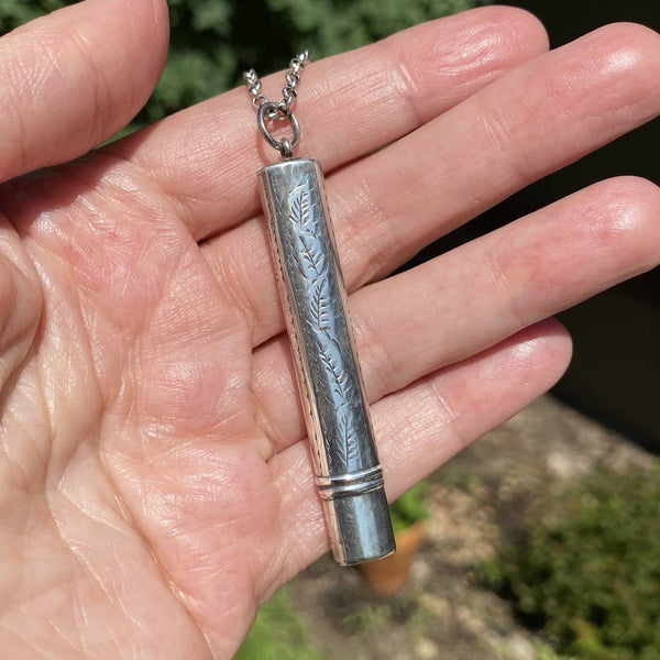 Antique Edwardian Working Pencil Sterling Silver Pendant - Boylerpf