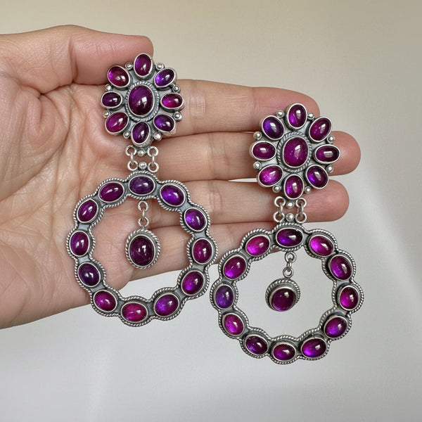 Federico Jimenez Amethyst Chandelier Sterling Silver Earrings