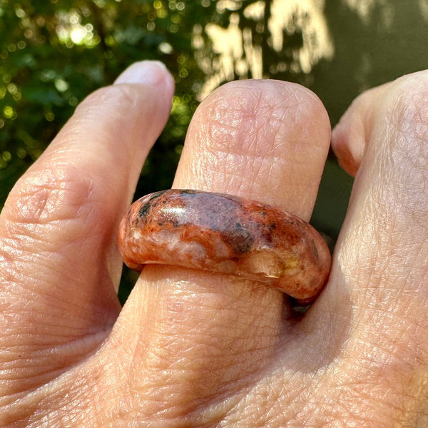 Vintage Jasper Agate Donut Stacking Band Ring - Boylerpf