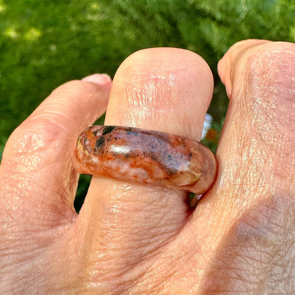 Vintage Jasper Agate Donut Stacking Band Ring - Boylerpf