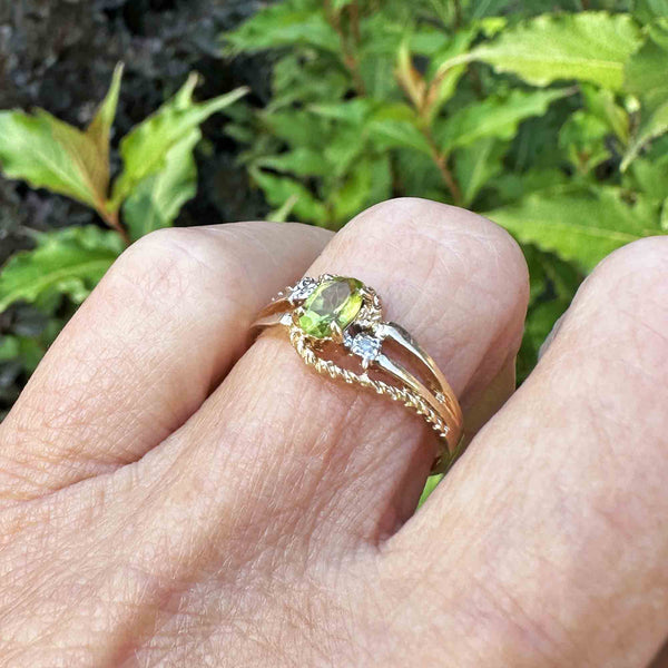 Buy Natural Garnet and Peridot Ring, Multi Stone Solitaire Ring, 18k Gold &  925 Sterling Silver, Handmade Ring, Wedding Ring, Gift for Her Online in  India - Etsy