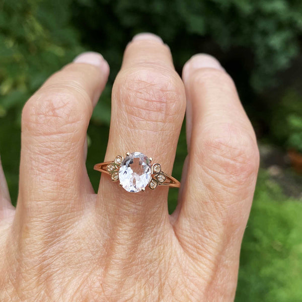 Princess Diana Inspired Morganite Ring with Diamond Halo | Angara
