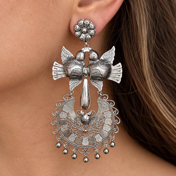 Vintage Federico Jimenez Sterling Silver Chandelier Earrings