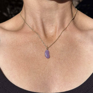 Vintage Gold Natural Amethyst Lucky Bean Pendant Necklace - Boylerpf