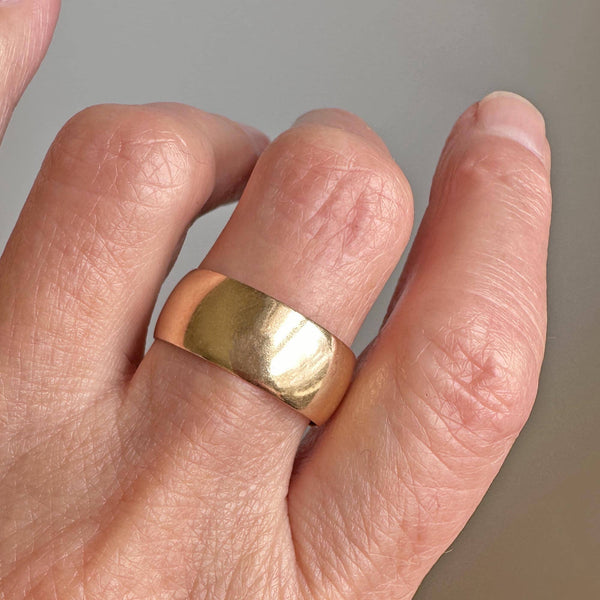 Mens Antique Victorian 18K Gold Ring, Wide Band - Boylerpf
