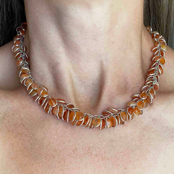 Silver Natural Scottish Agate Fringe Necklace - Boylerpf