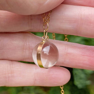 Rose Gold Rock Crystal Pools of Light Pendant - Boylerpf